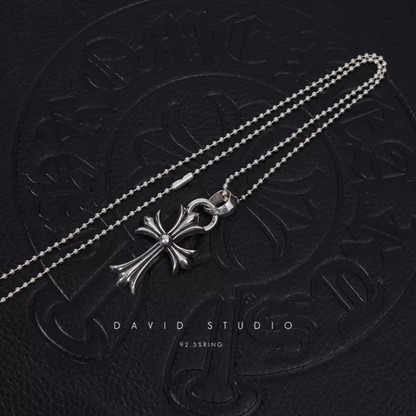 Chrome Hearts Small Cross Pendant With Bail – Ball Chain