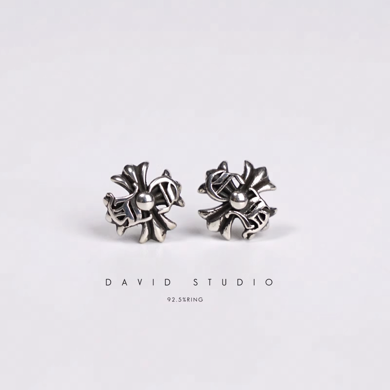 Chrome Hearts CH Logo Plus Stud Earrings