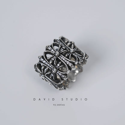 Chrome Hearts Cemetery Ring With Diamonds