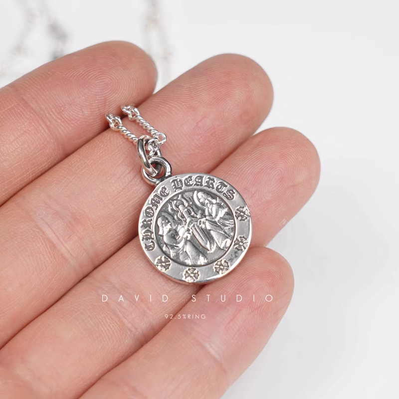 Chrome Hearts Round Angel Medallion Charm – Twist Chain