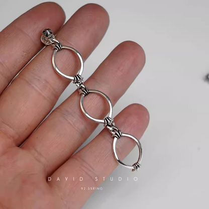 Chrome Hearts Triple Drop Hoop Earring