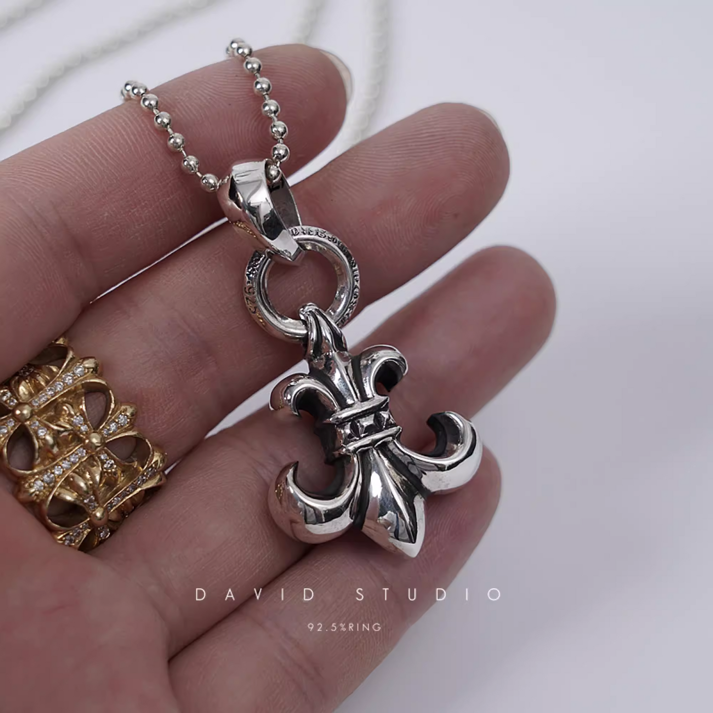 Chrome Hearts BS Fleur Pendant With Bail – Ball Chain