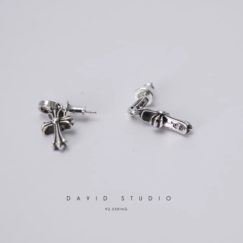 Chrome Hearts Cross Babyfat Drop Earrings