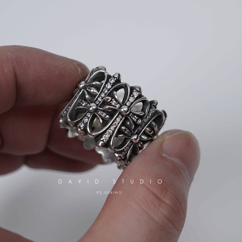 Chrome Hearts Cemetery Ring With Diamonds