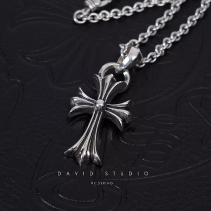 Chrome Hearts Small Cross Pendant With Bail – Roll Chain