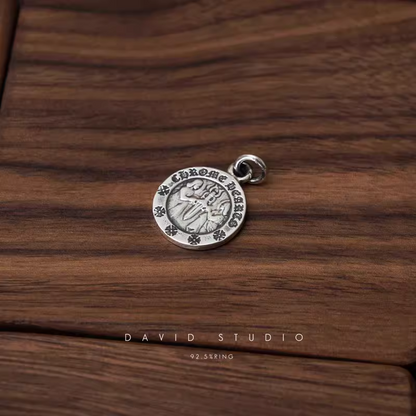 Chrome Hearts Round Angel Medallion Charm