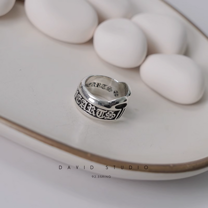 Chrome Hearts Scroll Ring – Small Label Ring