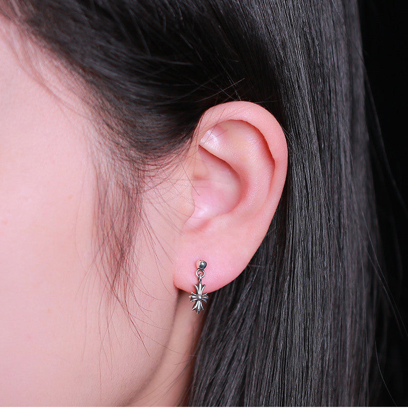 Chrome Hearts TINY E CH Plus Drop Earrings