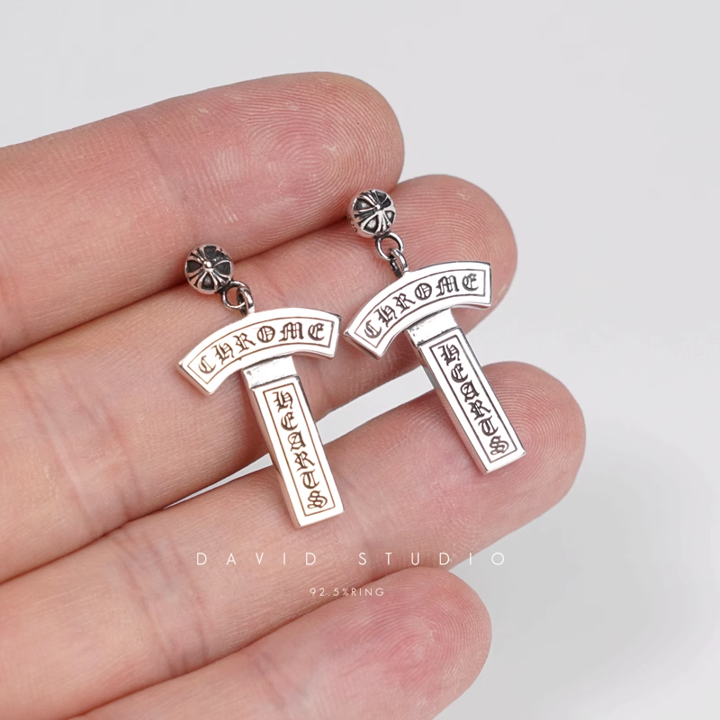 Chrome Hearts CH Logo Drop Earrings