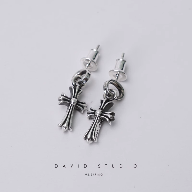 Chrome Hearts Cross Babyfat Drop Earrings