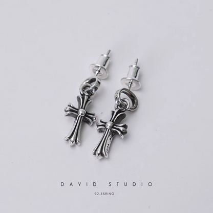 Chrome Hearts Cross Babyfat Drop Earrings