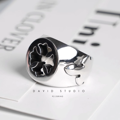 Chrome Hearts CH Plus Double Tail Signet Ring