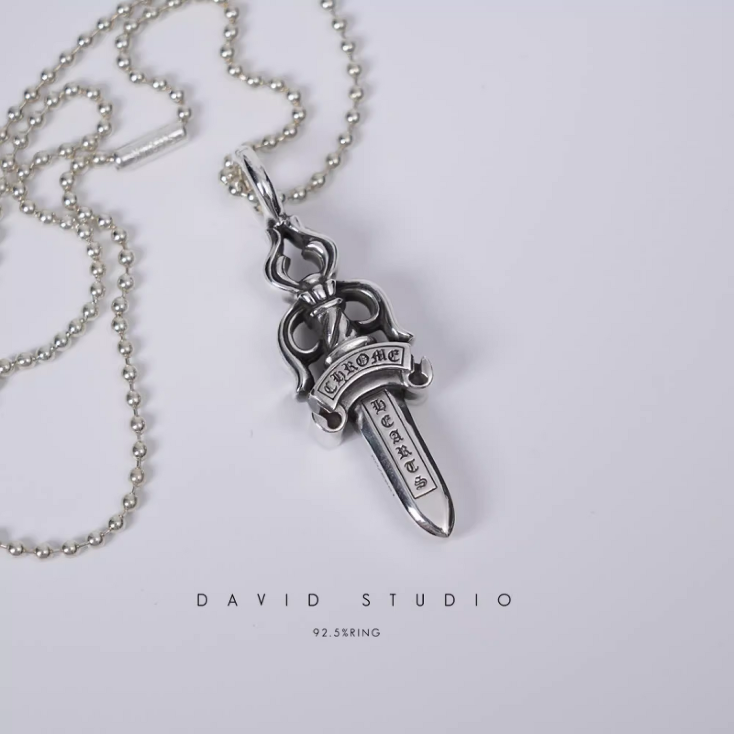 Chrome Hearts Double Dagger Pendant – Ball Chain