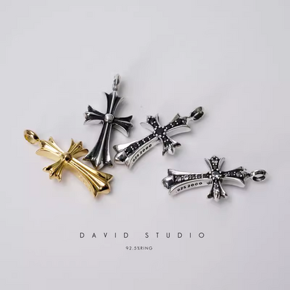 Chrome Hearts Small Cross Charm With Diamonds