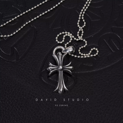 Chrome Hearts Small Cross Pendant With Bail – Ball Chain