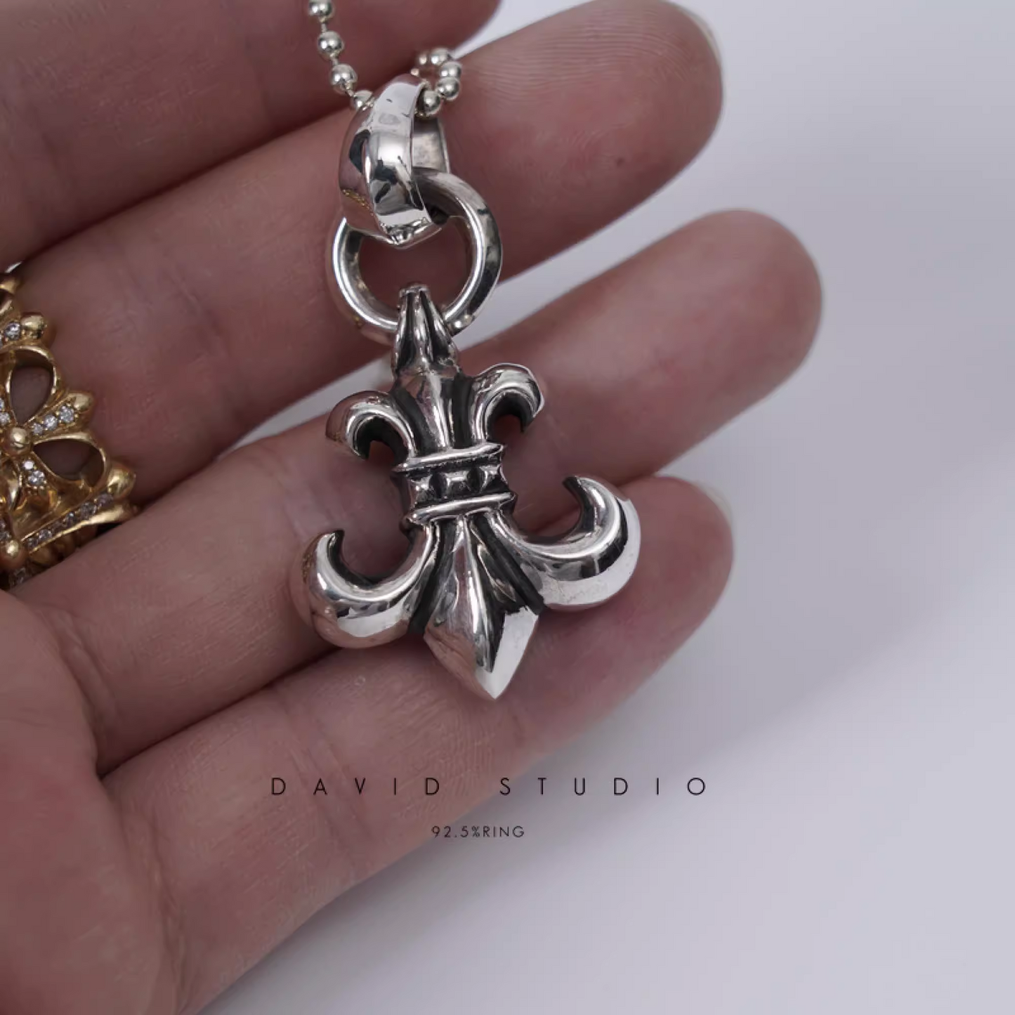 Chrome Hearts BS Fleur Pendant With Bail – Ball Chain