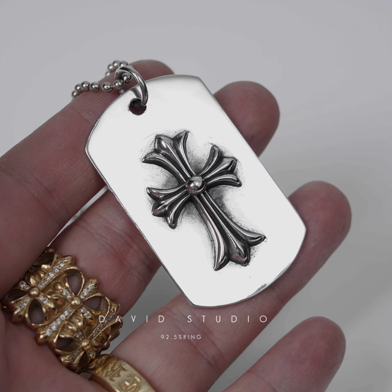 Chrome Hearts Tiny CH Cross Cutout Dog Tag – Ball Chain