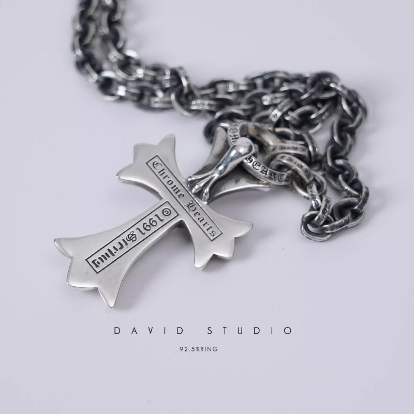 Chrome Hearts Small Cross Pendant With Bail – Paper Chain（Package）