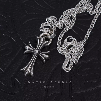 Chrome Hearts Small Cross Pendant With Bail – Roll Chain