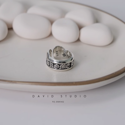 Chrome Hearts Scroll Ring – Small Label Ring