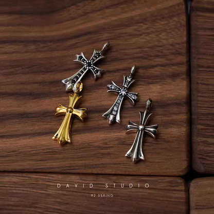 Chrome Hearts Small Cross Charm With Diamonds