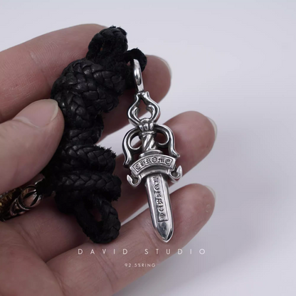 Chrome Hearts Double Dagger Pendant – Leather