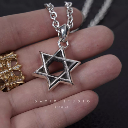 Chrome Hearts Small Star OF David Pendant – Roll Chain