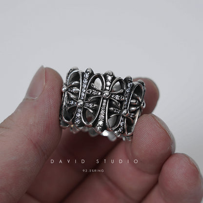 Chrome Hearts Cemetery Ring With Diamonds