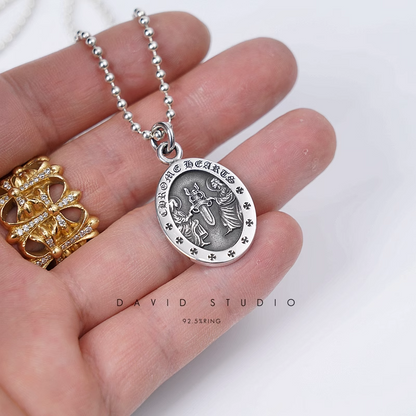 Chrome Hearts Oval Angel Medallion Charm – Ball Chain