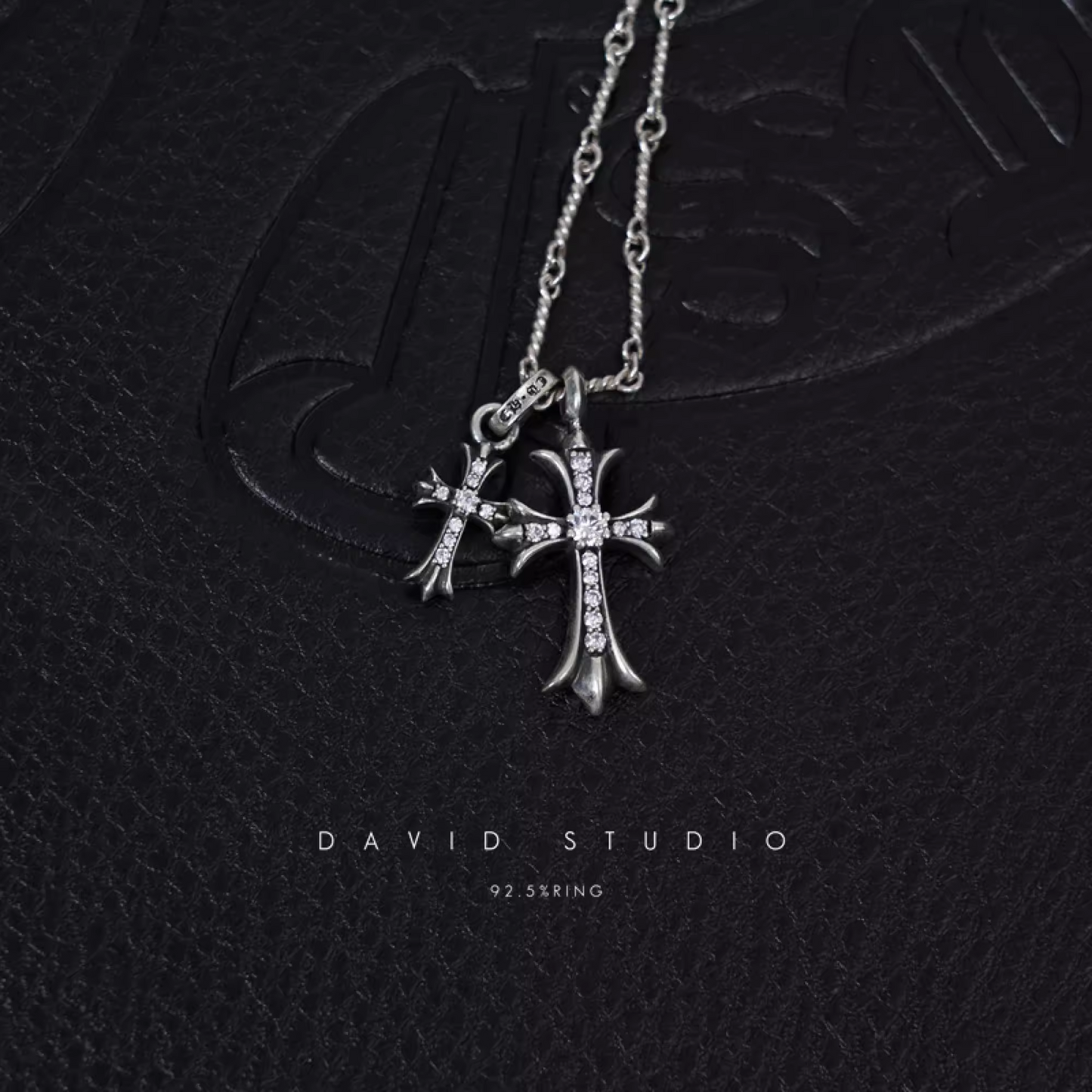 Chrome Hearts Small Cross and Babyfat Charm Necklace with Diamonds – Twist Chain