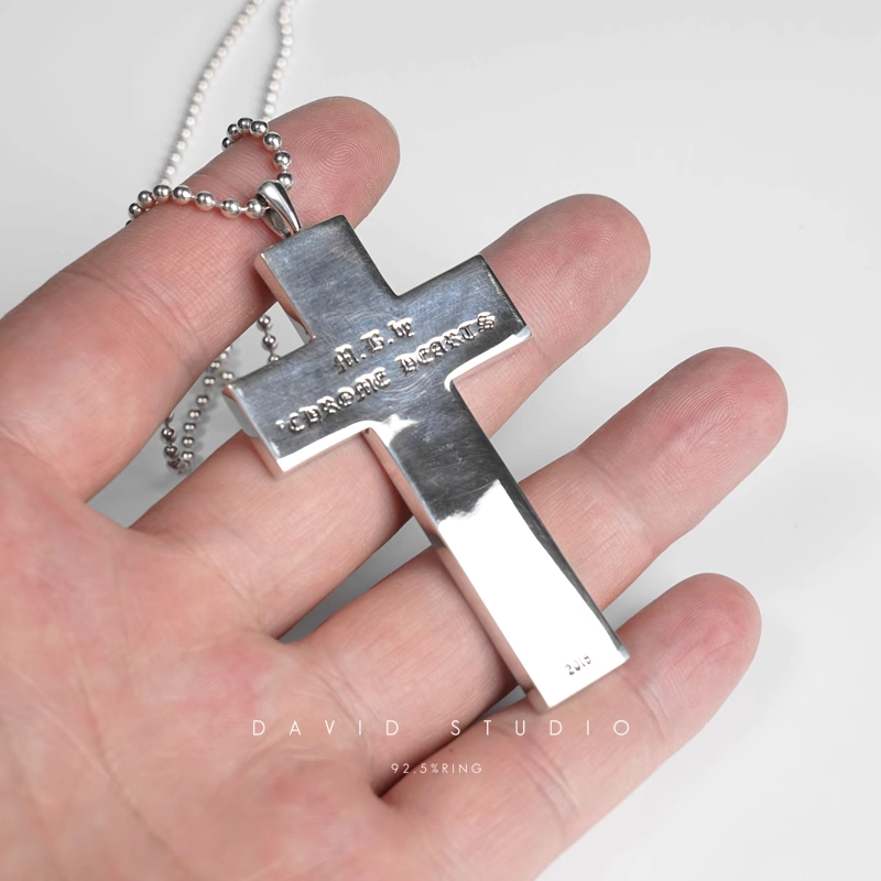 Chrome Hearts Chessboard Cross Pendant – Ball Chain