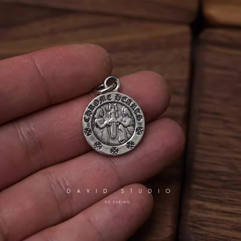 Chrome Hearts Round Angel Medallion Charm