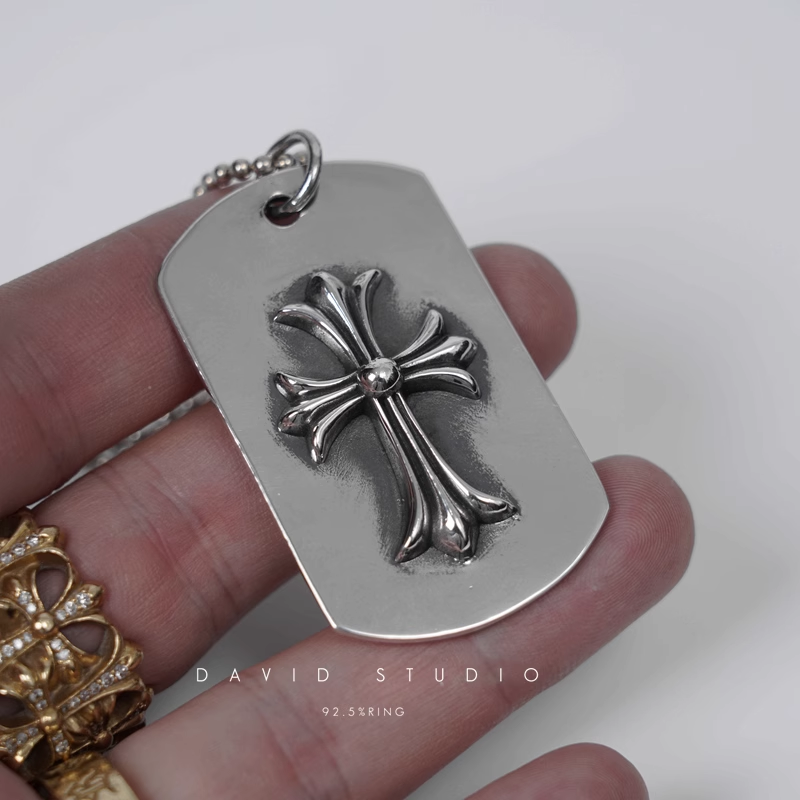 Chrome Hearts Tiny CH Cross Cutout Dog Tag – Ball Chain