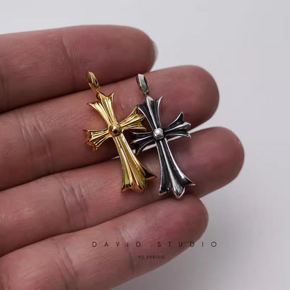 Chrome Hearts Small Cross Charm With Diamonds