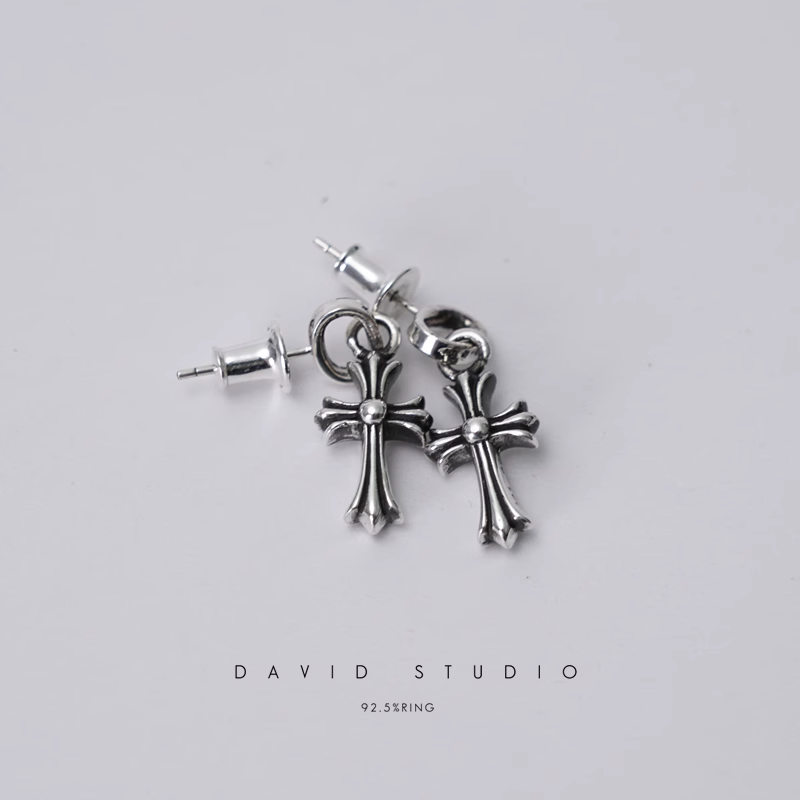 Chrome Hearts Cross Babyfat Drop Earrings