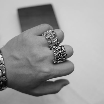 Chrome Hearts Butterfly Floral Cross Ring