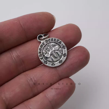 Chrome Hearts Round Angel Medallion Charm