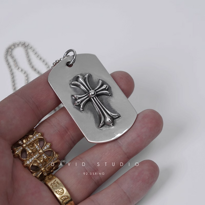 Chrome Hearts Tiny CH Cross Cutout Dog Tag – Ball Chain