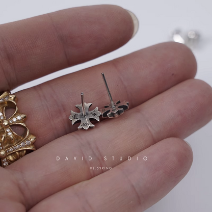 Chrome Hearts Cross Cut Out Stud Earring