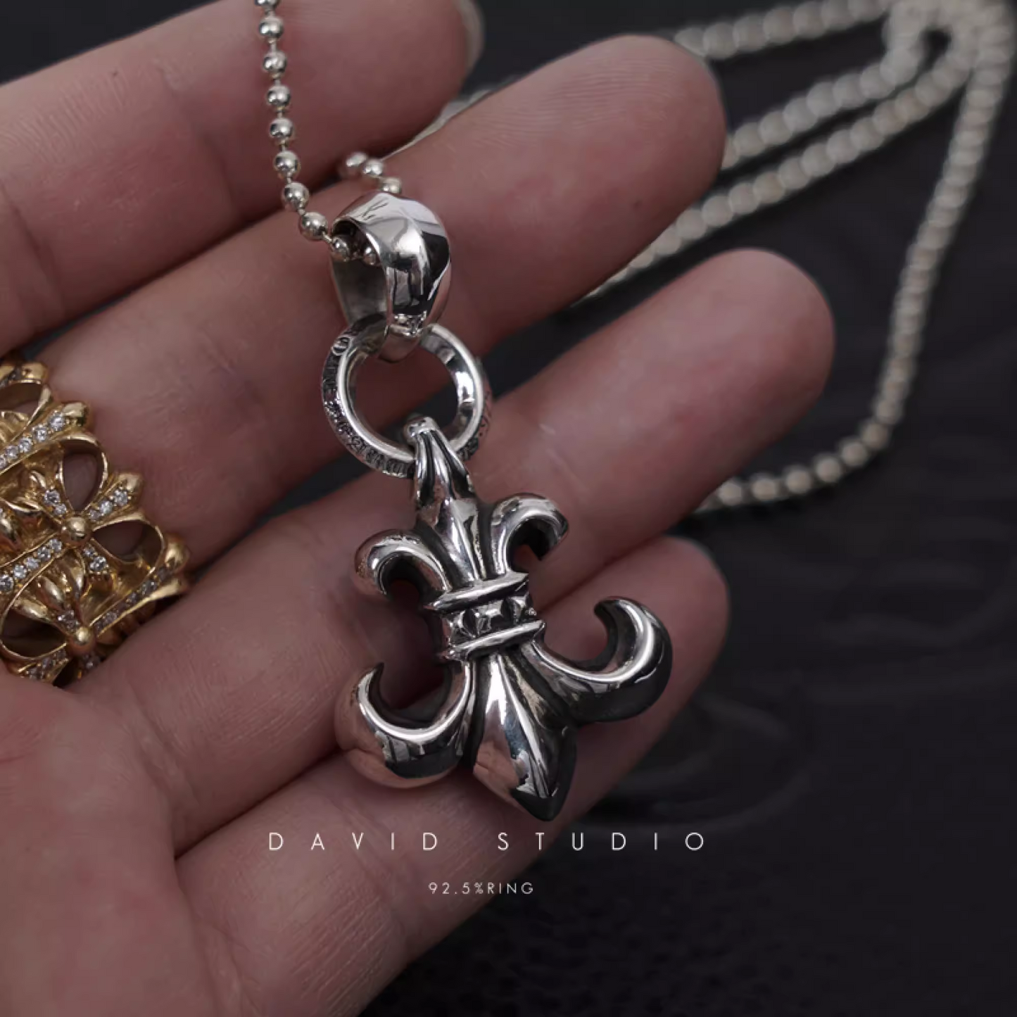 Chrome Hearts BS Fleur Pendant With Bail – Ball Chain