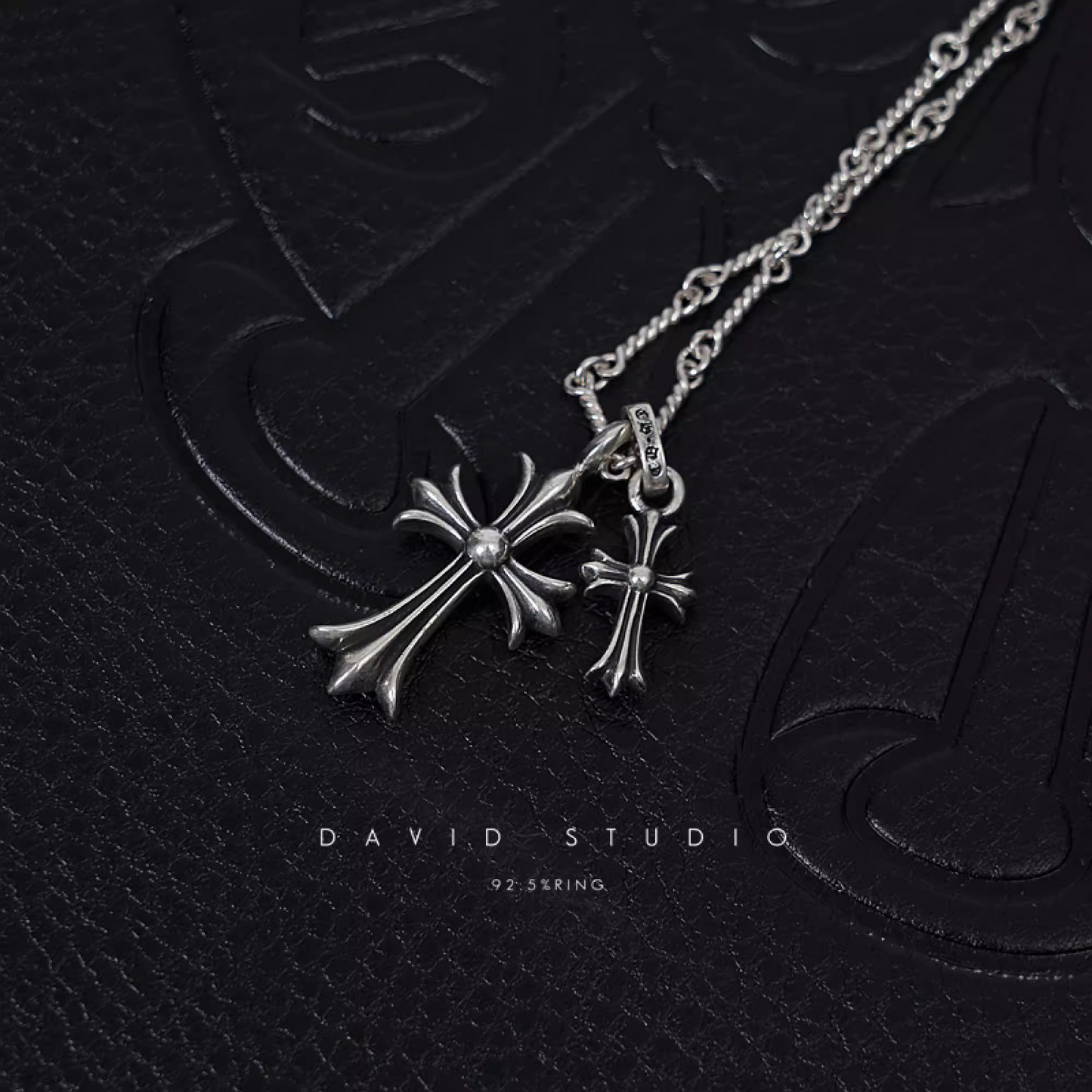 Chrome Hearts Small Cross and Babyfat Charm Necklace with Diamonds – Twist Chain