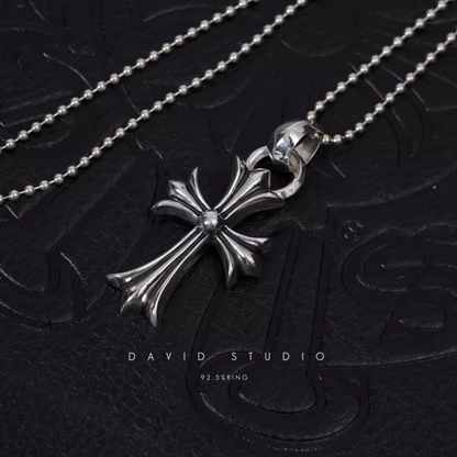 Chrome Hearts Small Cross Pendant With Bail – Ball Chain