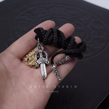 Chrome Hearts Double Dagger Pendant – Leather